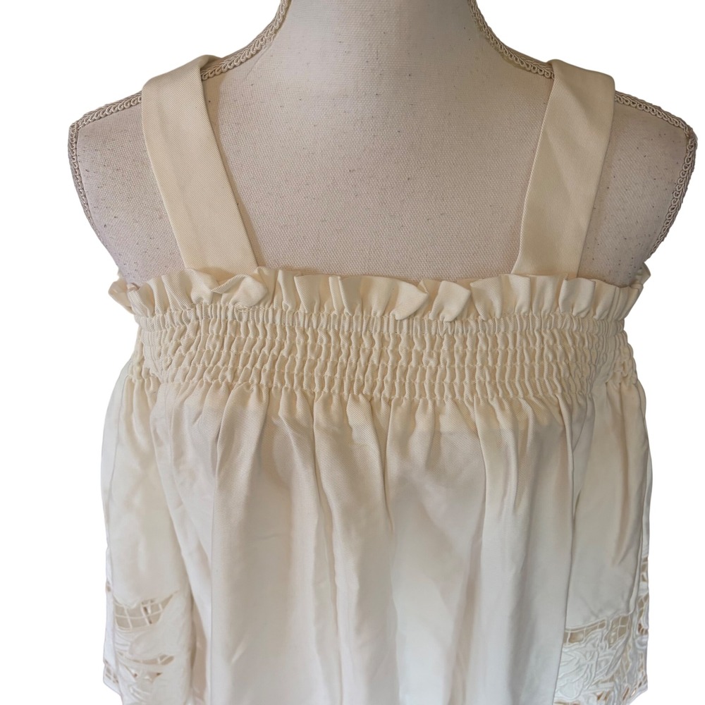 Kendall & Kylie NWT White Off Shoulder Lace Trim Mini Dress Size XS Boho Cottage - Picture 2 of 12